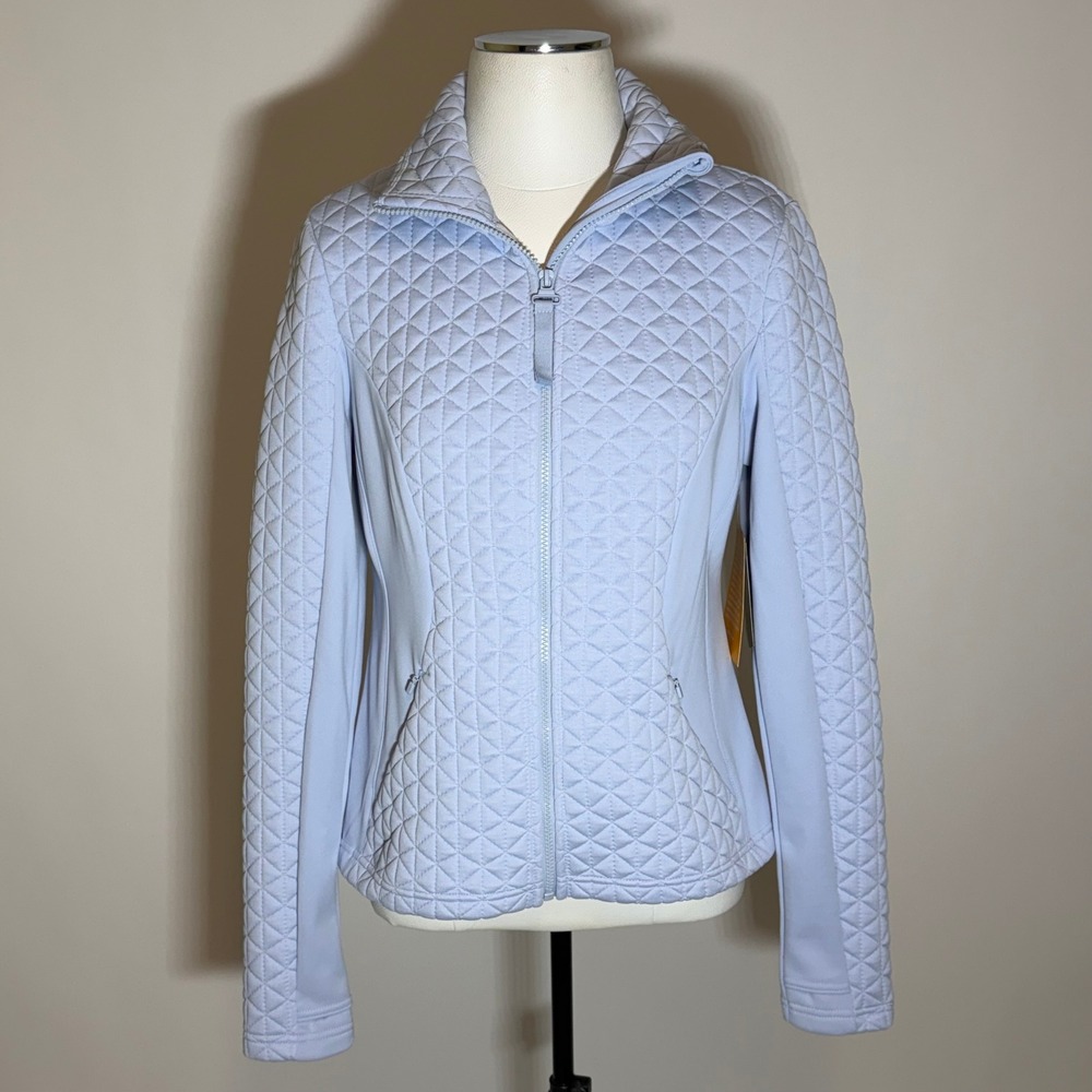 NWT Avia Womens Light Blue Quilted Zip Up Jacket Size Medium 8-10 Gorpcore Hike